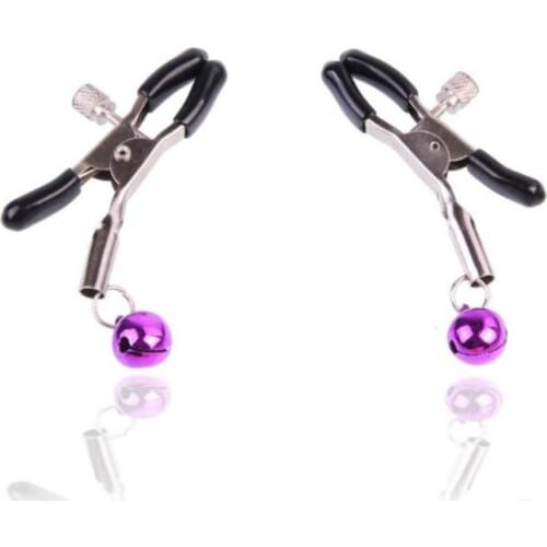 Adult Game 1 Pair Metal Bell Nipple Clamps With Chain Clips Flirting Teasing Sex Flirt Bondage Kit Slave Bdsm Exotic Accessories