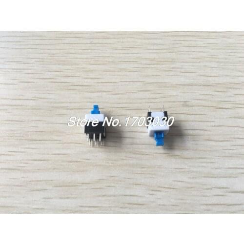 10 Pcs 6Pin Blue Push Button Action Latching Tactile Switches