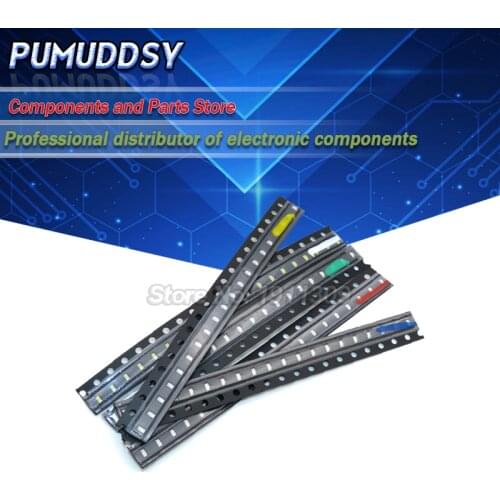 100PCS 0603 SMD LED Kits Red Yellow Blue Green White 5 colors each 20PCS electronic diy kit
