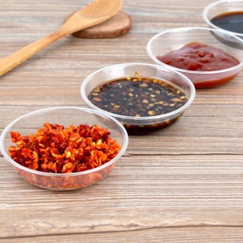 100pcs Disposable Sauce Dipping Bowls Plastic Vinegar Dishes Dip Dish Condiment Flavored Box Seasoning Pepper Portion Cups
