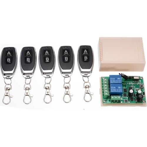 Auto Door Remote Controller Switch Receiver Wireless Remote Control 433MHZ 2CH RF Relay Receiver Module DC 12V