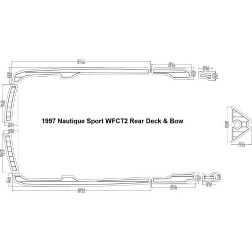 1997 Nautique Sport WFCT2 Rear Deck & Bow Pad Boat EVA Teak Decking 1/4" 6mm