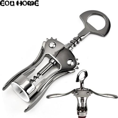 1Pce Silver Bar Tools Highly Mirror Zinc Alloy Red Wine Bottle Opener Multifunctional Wine Opener Simple Wine Bottle Openers