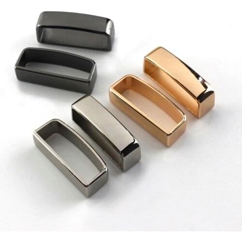 2 Pcs Metal Belt Keeper D Shape Belt Strap Loop Ring Buckle Parts for Leather Craft Bag Strap Belt 40mm