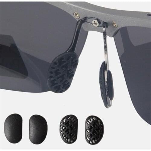 2Pcs/ Bag Black Silicone Sunglasses Hollow Out Airbag Soft Nose Pads Bayonet Breathable Comfortable Glasses Anti-Slip