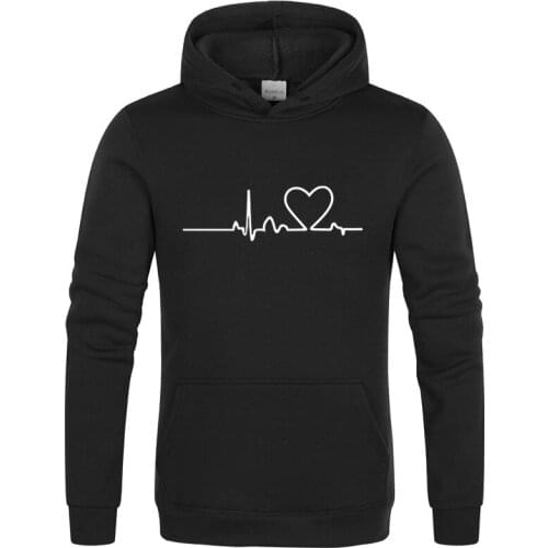 2020 Mens Hoodie Volleyball Sweatshirt Heartbeat Mens Casual Fashion Hoodie Sweatshirt Tops