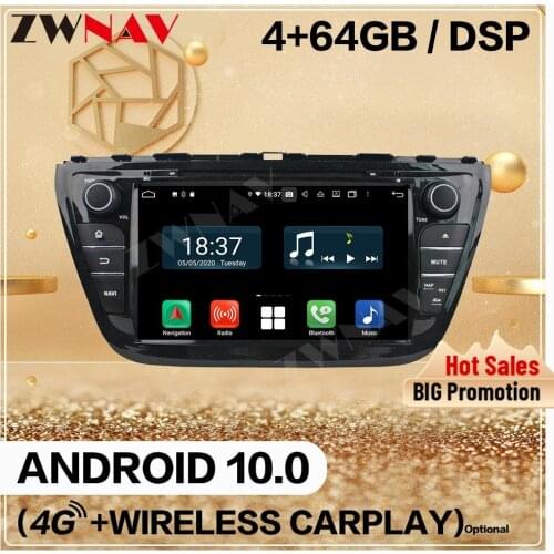 4+128G Carplay 2 Din For Suzuki S-Cross SX4 2014 2015 2016 2017 Android 10.0 Player Screen Audio Radio Stereo GPS Navi Head Unit