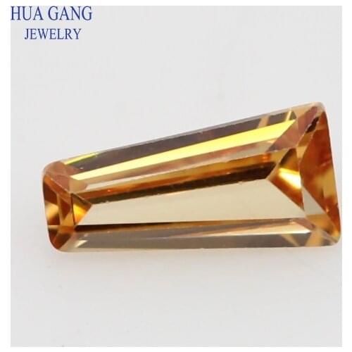 50PCS Champagne CZ Stone Ladder Shape Brilliant Cut Synthetic Gems Cubic Zirconia For Jewelry Size 2x1.25x1~8x4x2mm