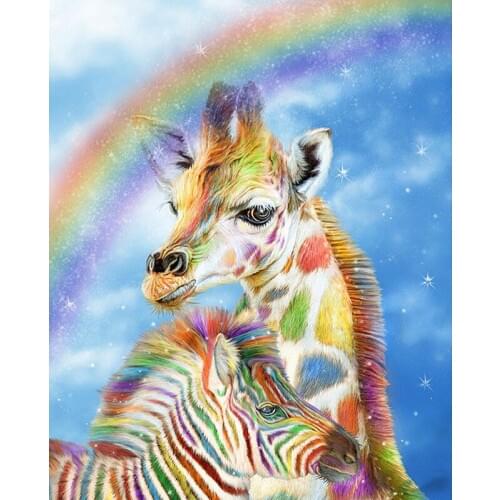 LaoJieYuan Diamond Painting Giraffe 5D full Drill Daimond Embroidery pebble diamonds for Home Decoration Cartoon Animal Gift