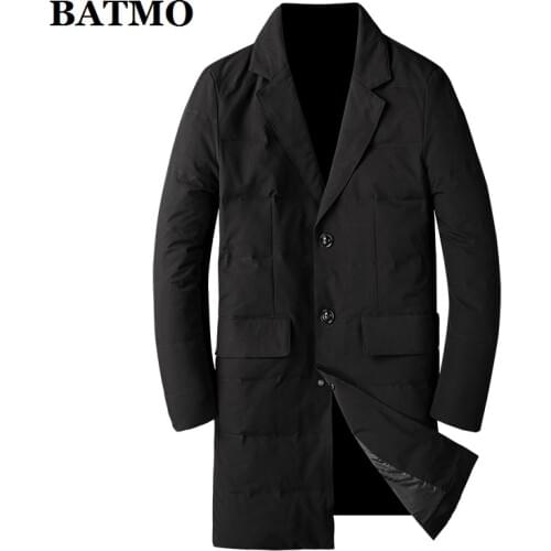 BATMO 2019 new arrival winter 90% white duck down jackets men,mens trench coat,long parkas,7881
