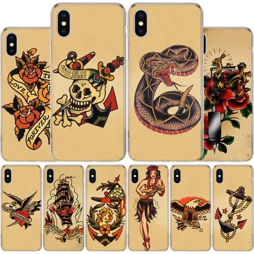 Sailor Jerry Tattoo Phone Case For Apple Iphone 11 12 Mini Pro X XR XS Max 7 8 6 6S Plus 5 SE 7G 6G + Art Cover Coque Capa Shell