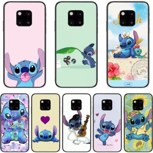 Stitch Phone Case For Huawei mate 30 10 20 40 Lite Smart Z Pro Black Etui 3D Coque Painting Hoesjes case