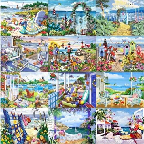 Diy Diamond Painting Cartoon Cartoon Japanese Anime Style Still Life Scenery House Villa Accessory Scenery Decoration Painting