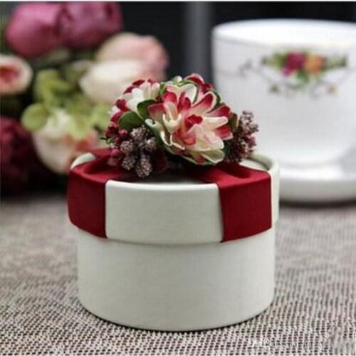 European Style New Wedding Flower Candy Box Cylindrical Wedding Favors Holder Gift Boxes for you 100pcs free shipping