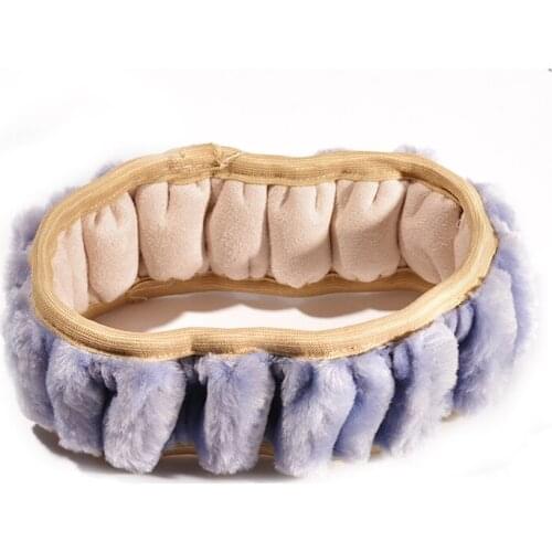 3Pcs Soft Plush Spring Steering Wheel Cover Kit With Stop Lever+Hand Brake Wool Cover Winter Warm Auto Car Interior Accessory