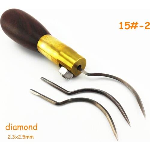Leather Craft Shoemaker Cobbler Pierce Hole Arc Bent Curved Diamond Needles Awl Tool Set Knife Cutter Punch Chisel Edger Groover