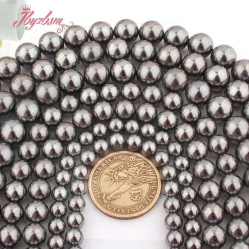 6.8.10mm Round Natural Stone Ball Genuine Terahertz Beads Loose Beads for DIY Women Men Jewelry Making Necklace Bracelet 15"