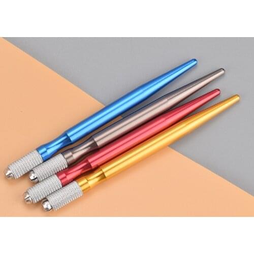 KZBOY 100Pcs Higher-Quality Microblading Holder with Different Color Unique Design for Eyebrow Lip Eyeliner Makeup Manual Pen
