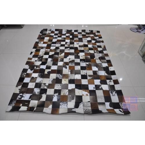 Fashionable art carpet 100% natural genuine cowhide leather soundproof carpet pad