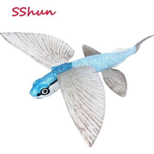 Marine life simulation aquarium static animal flying fish model wild marine animal toy underwater creature