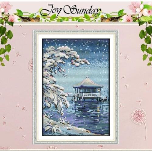 The pavilion on the water Counted Cross Stitch 11CT 14CT Cross Stitch Sets Wholesale Cross-stitch Kits Embroidery Needlework