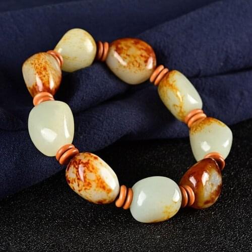 Natural Jade Charm Bracelet Beads Charm Jadite Bracelets Fine Jewelry Round Bangle for Men Women Fashion Accessories