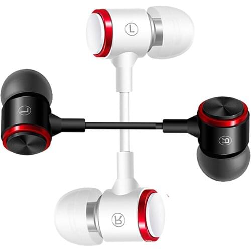 Earphone 3.5mm Wire Control Wired Earphone Stereo Bass In Ear Metal Sports Music Headset With Microphone HiFi General Purpose