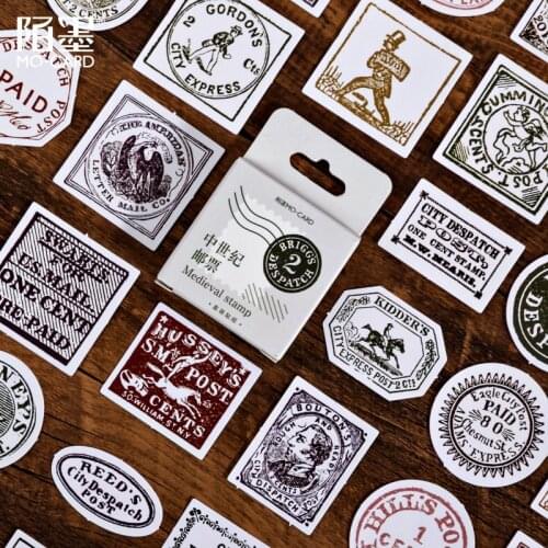 NEW 10 Sets Decor Medieval Stamps Adhesive Mo.Card Sealing Sticker Scrapbooking Diary Stick Label Journaling Cute Stationery
