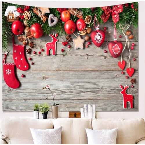 New Snowflake Santa Reindeer Polyester Tapestry Aesthetic Wall Hanging Christmas Bedroom Decoration Accessories for Home