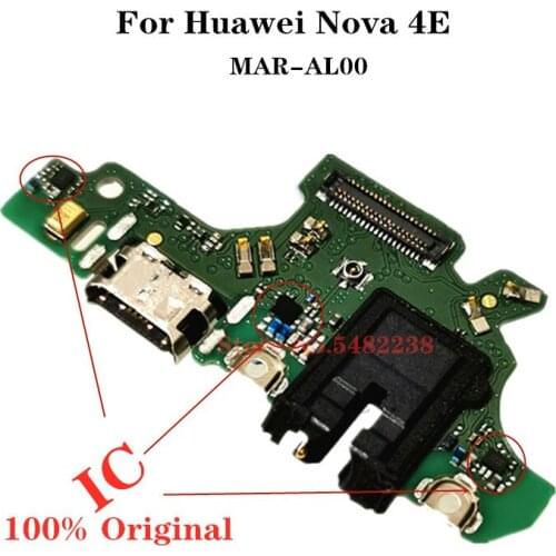 Original USB Charging Port Flex Cable For Huawei Nova 4E MAR-AL00 Charging Dock Charger Plug Board With Microphone Earphone Jack