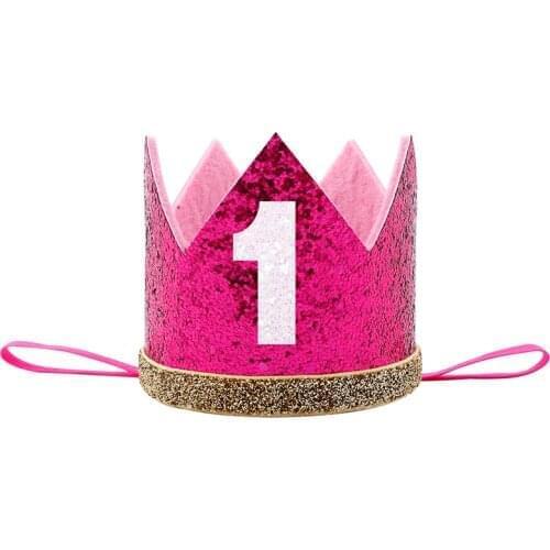 Baby Girl Headband For First 1st Birthday Party Decor Cap Crown Children Hair Band Headband Princess Hats Hair Accessory