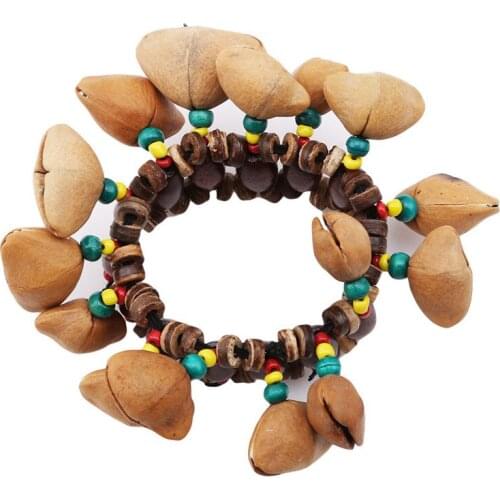 Handmade Nuts Shell Bracelet Handbell for Djembe African Drum Conga Percussion Accessories kids toy
