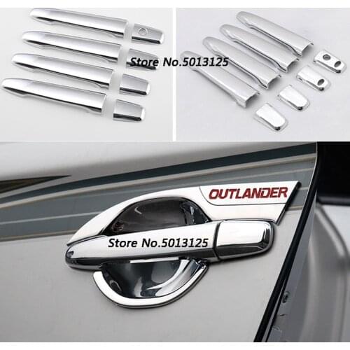 Car Styling ABS Chrome handle Protective Cover Door Handle Outer Bowls Trim For Mitsubishi Outlander 2016 2017 2018 2019 2020