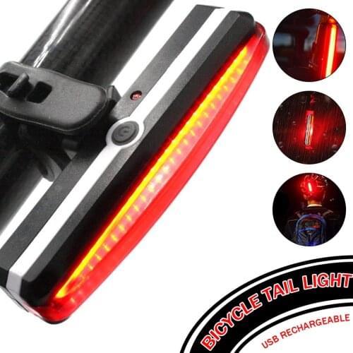 Weatherproof Bright USB Rechargeable Bike Daytime Tail Light Bicycle Rear Lights Red Cycling Road Safety Back Helmet Light