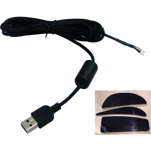 Usb mouse cable mouse wire for Logitech G9 G9X braided wire Snakeskin line with 1 set mouse feet