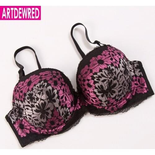 ARTDEWRED Sexy DE Embroidery Women Bras Lace Plus Sizes Bra Push Up 40 42 44 46 48 Bralette Brassiere