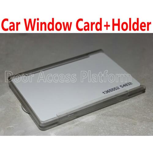 1 Car Window Card +1 Transparent PVC Card holders Long Range Reading white card H3 chip range Parking system car access control