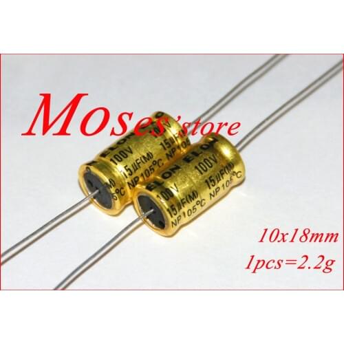 100v 15uf Audio NP Bipolar Axial Electrolytic Capacitor Capacitance 10x18mm (100pcs)