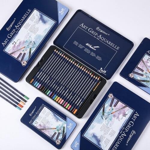 12/24 Colors School Office Professional Coloured Watercolor Oil Art Supplies Stationery Wooden Material