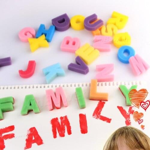 26pcs Childrens DIY Painting Tool Color Mini Sponge Brush Seal Opp Bag Packaging Colorful Sponge Wooden Handle Handmade By Baby