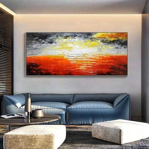 Abstract Landscape Wall Art Oil Painting Handmade Modern Canvas Oil Painting For Living Room Decoration Art Picture Unframed
