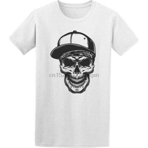 Skull Bandana And Baseball Cap Mens Tee -Image By