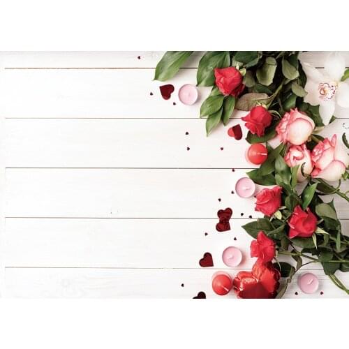 White Wooden Board Flowers Photographic Backdrops Photobooth Backgrounds for Children Baby Portrait Goods Photocall Photo Studio