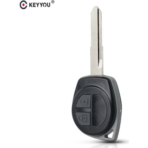 KEYYOU 2 Buttons Replacement Remote Car Key Case Shell Fob For SUZUKI Grand Vitara Swift Auto Key with Rubber Pad