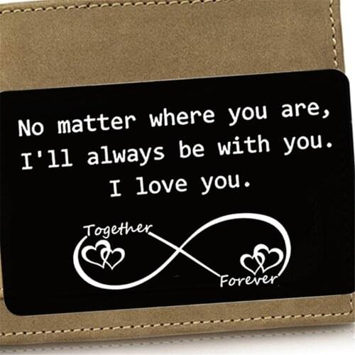 Wallet Card Gifts for Him Her Husband Boyfriend Love Note From Wife Girlfriend Valentines Day Gifts for Groom Bride Gifts