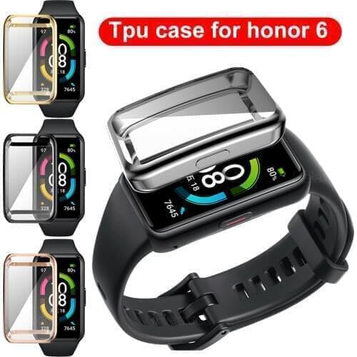 TPU Case for Huawei Honor Band 6 Full Screen Protector Shell Bumper Case for Honor Band 6 Band6 Soft Protective Accessories