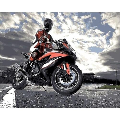 GATYZTORY Frame Oil Painting by Numbers Figure DIY Paint By Numbers Locomotive Boy On Canvas Handpaint Home Decor Unique Gift