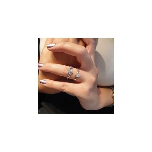 SembolGold Perfect Baguette Gold Ring Rose White, Fashion Women Wedding Accessories Fashion Love Gift Ring For Women