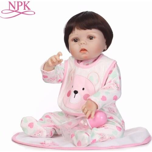 NPK 57CM Full Silicone Body Bebes Reborn Doll Lifelike Baby Reborn Toy For Babies Kids Bathe Toys Girls Birthday Gift Brinquedos
