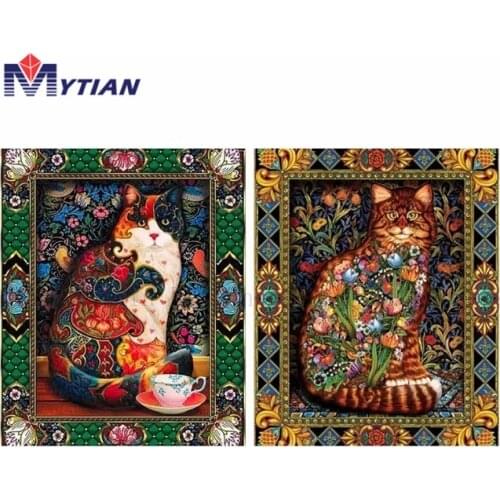 LG Cat Tapestry Mandala Mosaic Diamond Painting Full Square Round Drill 5D Art Wall Sticker DIY Diamond Drawing Set Home Decor